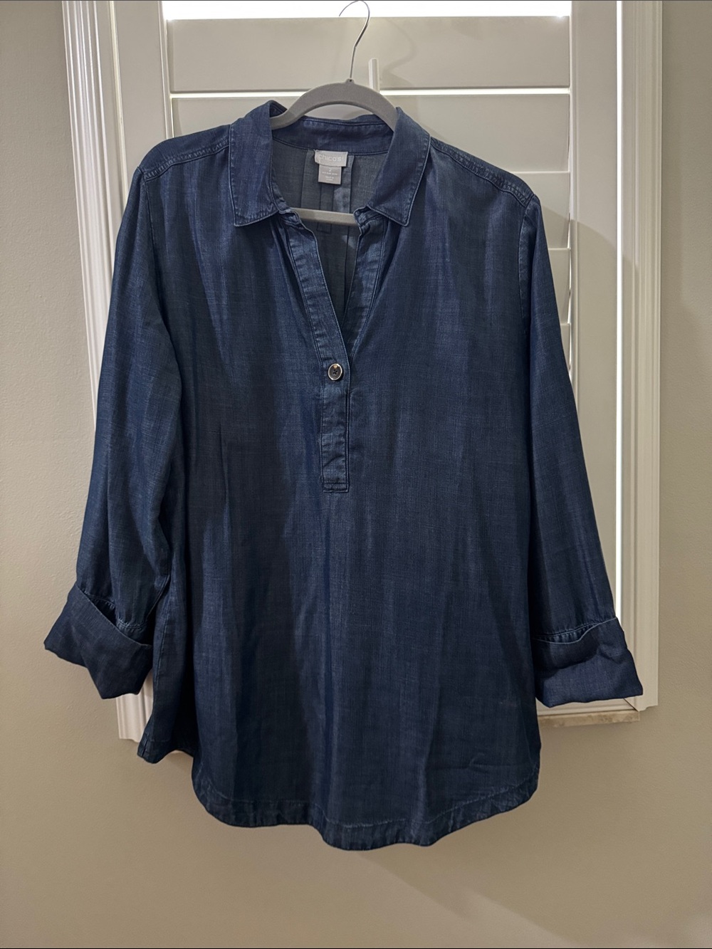 Chico's Dark Indigo Blue Tunic Top